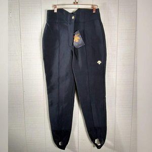 Descente Ski Snow Pants High Waist Stirrup Black